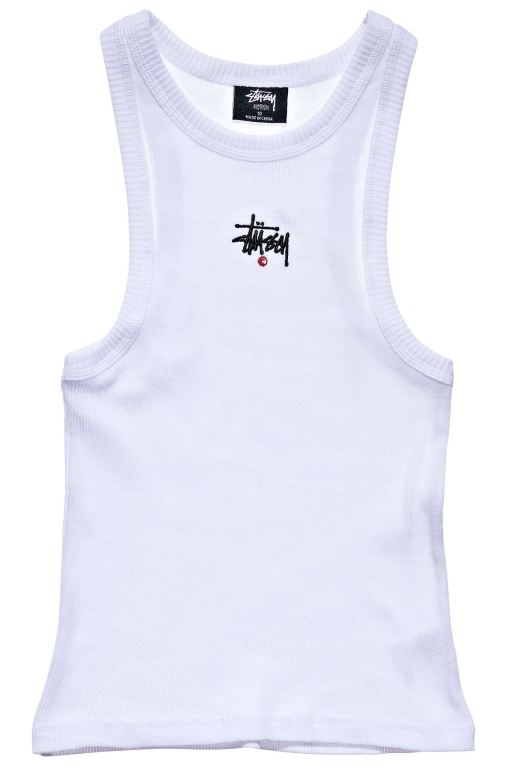 Stussy Womens Graffiti Rib Tanks White - POLZB1724